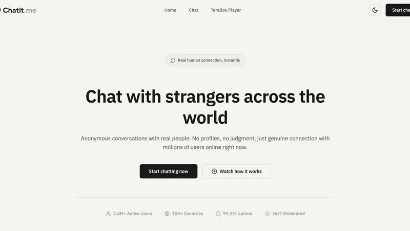 Chatit Me - Free Random Chat Alternative application interface and features