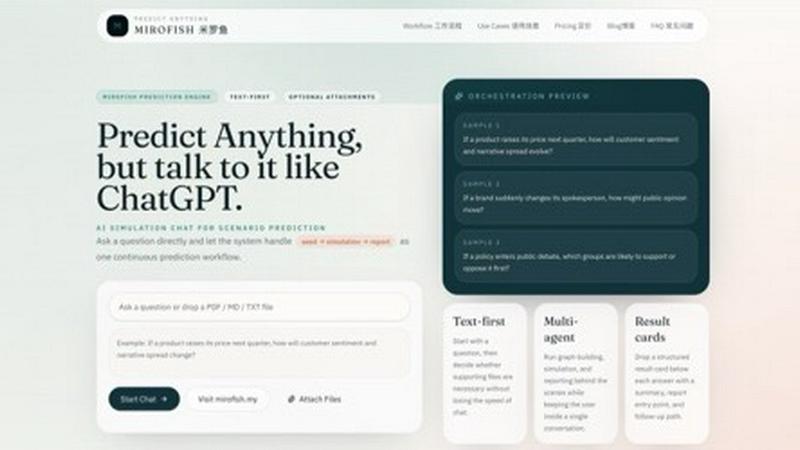  MiroFish application interface and features