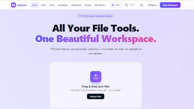 Wikawe application interface and features